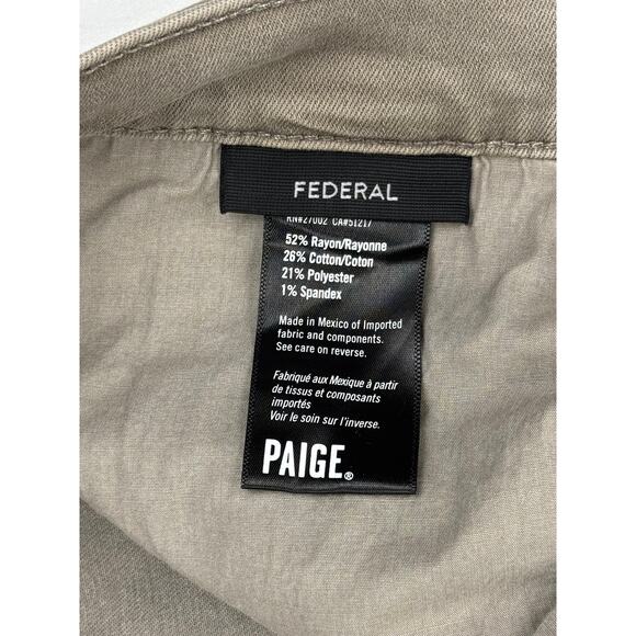 Paige Federal Jeans Tan Men's Waist 36 - Picture 3 of 4